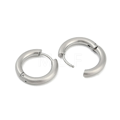 Tarnish Resistant Frosted 304 Stainless Steel Huggie Hoop Earrings for Women EJEW-C096-32A-P-1