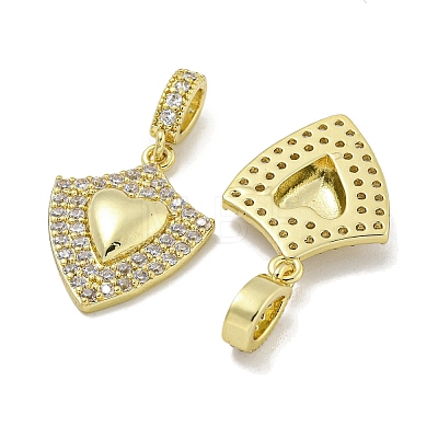 Rack Plating Brass Micro Pave Cubic Zirconia Pendants KK-E114-04G-01-1