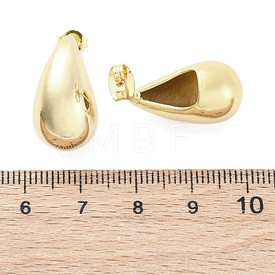 Teardrop Brass Stud Earrings EJEW-Q015-20A-G-1