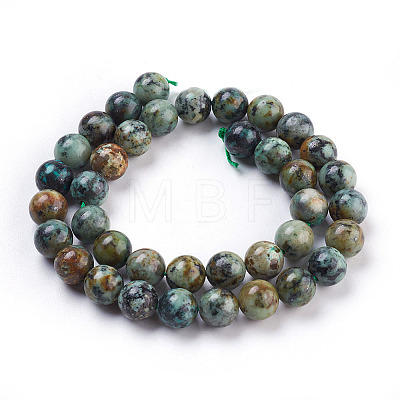 Natural African Turquoise(Jasper) Beads Strands X-TURQ-G037-10mm-1