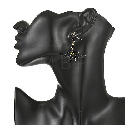 Halloween Glass Seed Bead Dangle Earrings EJEW-MZ00769-03-1
