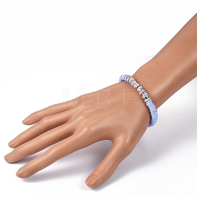 Handmade Polymer Clay Heishi Beads Stretch Bracelets BJEW-JB05303-1