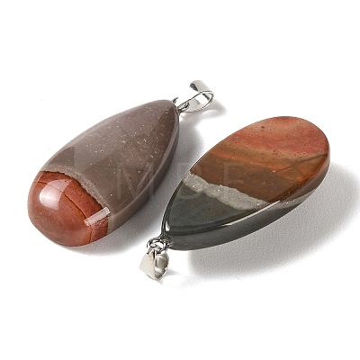 Natural American Picture Jasper Pendants GG-CBACB71-02P-09-1