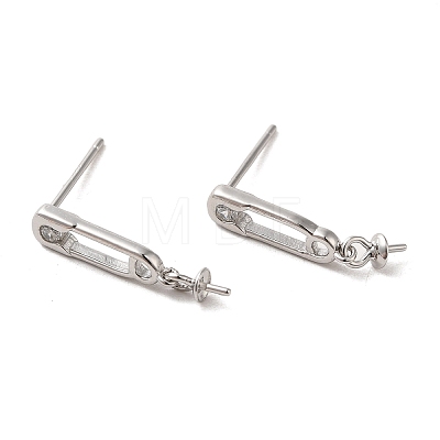 Anti-Tarnish 925 Sterling Silver with Cubic Zirconia Stud Earrings Findings STER-Z007-10P-1