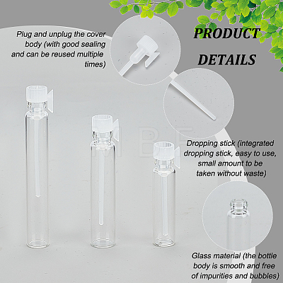   150 Sets 3 Styles Clear Glass Bottles MRMJ-PH0001-76-1