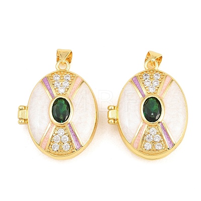 Brass Locket Pendants KK-D232-12G-01A-1