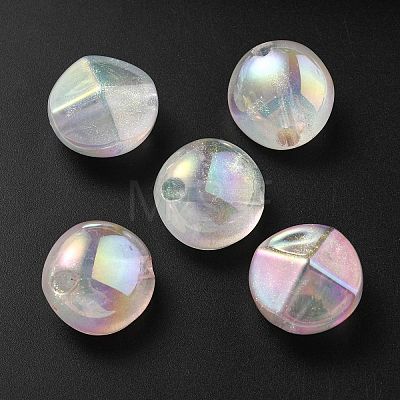 UV Plating Luminous Transparent Acrylic Beads OACR-P010-05-1