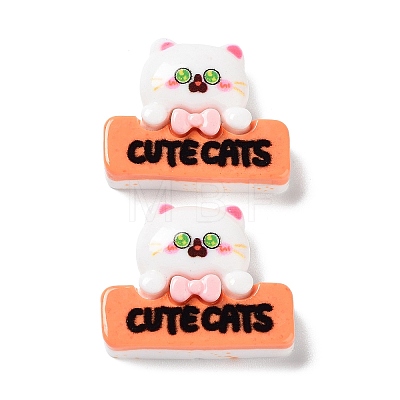 Cartoon White Cat Resin Decoden Cabochons CRES-R203-01F-1