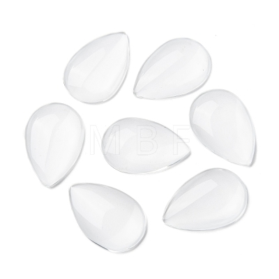 Transparent Teardrop Glass Cabochons X-GGLA-R024-30x20-1