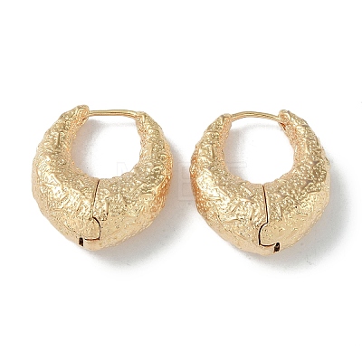 Texture Rings Brass Hoop Earrings for Women EJEW-H006-06C-G-1