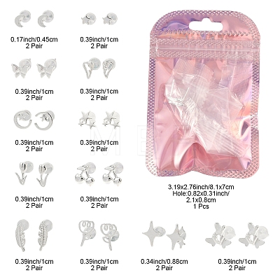 2 Pairs Alloy Stud Earrings for Women EJEW-FS0001-27H-1
