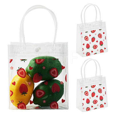 Rectangle Transparent Printed PVC Plastic Gift Tote Bags ABAG-TADJ0002-002D-1