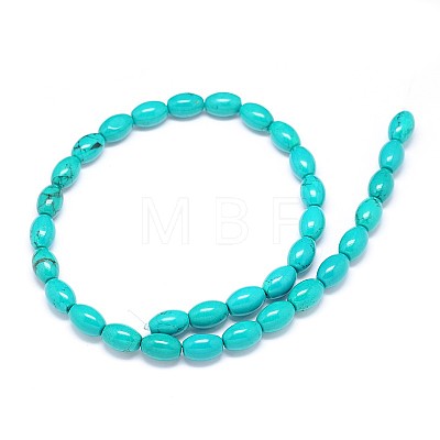Natural Howlite Oval Bead Strands X-TURQ-E022-13-12x8mm-1
