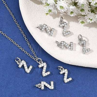 SHEGRACE Brass Micro Pave Clear Cubic Zirconia Pendants XGRQ29809-394P-Z-1