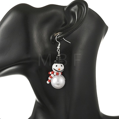 Christmas Handmade Lampwork Dangle Earrings EJEW-JE07516-02-1
