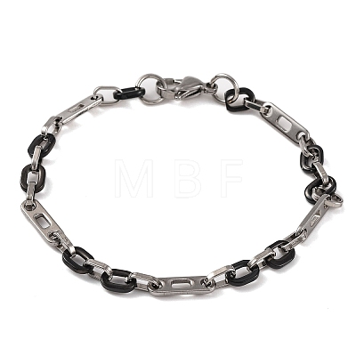 304 Stainless Steel Cable Chain Bracelets BJEW-B078-63EBP-1