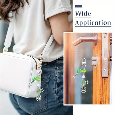 2Pcs Alloy & Acrylic Pendant Decorations HJEW-YW00330-1