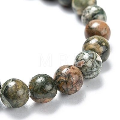 Natural Rhyolite Jasper Stretch Beaded Bracelets G-A185-01S-1