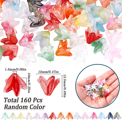 160Pcs Glass Beads GLAA-SP0001-01-1