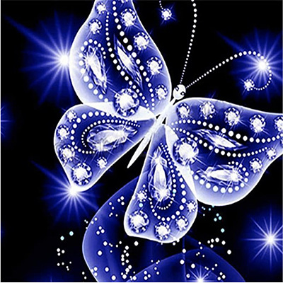 DIY 5D Butterfly Pattern Canvas Diamond Painting Kits DIY-C021-16-1