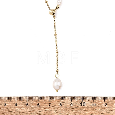 Adjustable 304 Stainless Steel Satellite Chain Lariat Necklaces NJEW-JN06147-1