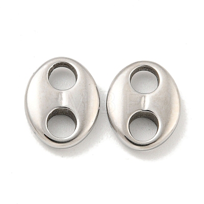 Non-Tarnish 304 Stainless Steel Oval Connector Charms STAS-L278-037P-1