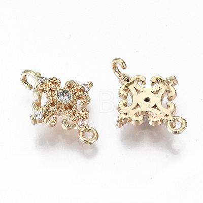 Brass Micro Pave Cubic Zirconia Links Connectors KK-S359-078-RS-1