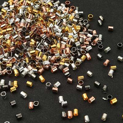 1000Pcs 5 Color Brass Crimp Beads KK-YW0002-19-1