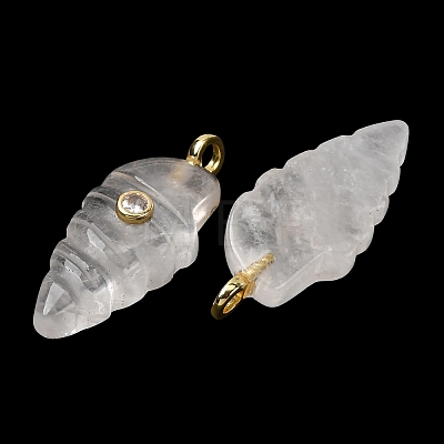 Natural Quartz Crystal Carved Pendants G-H357-04G-10-1