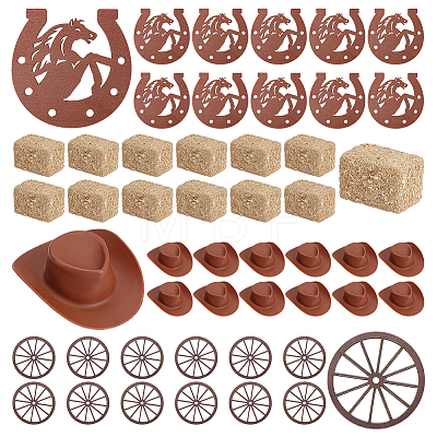 1 Bag Plywood Horseshoe Decorations AJEW-UN0005-57-1