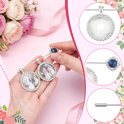 Zinc Alloy Rhinestone Lapel Pin Backs Making Kits JEWB-NB0001-31A-1