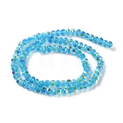 Transparent Electroplate Glass Beads Strands GLAA-Q099-H01-06-1