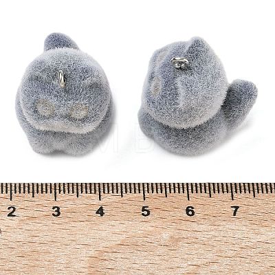 Flocking Opaque Resin Pendants RESI-F064-A13-1