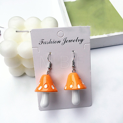 Alloy & Resin Mushroom Dangle Earrings FS-WGBD217-04-1