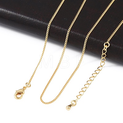 Long-Lasting Plated Brass Curb Chain Necklaces NJEW-K112-07G-NF-1
