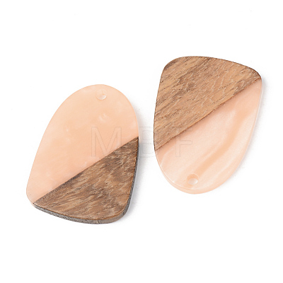 Opaque Resin & Walnut Wood Pendants RESI-S389-042A-C02-1