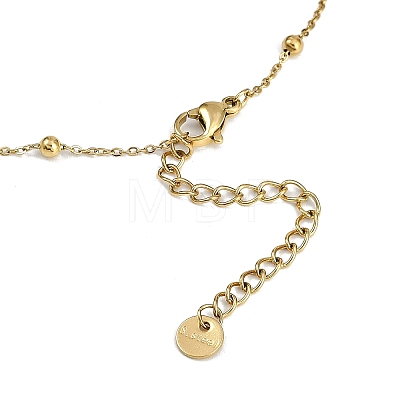 PVD Vacuum Plating 304 Stainless Steel Bowknot Pendant Satellite Chain Necklaces NJEW-I129-06G-1