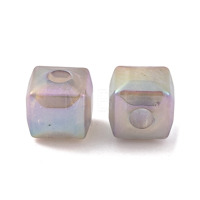 UV Plating Rainbow Iridescent Acrylic Beads PACR-C009-03G-1