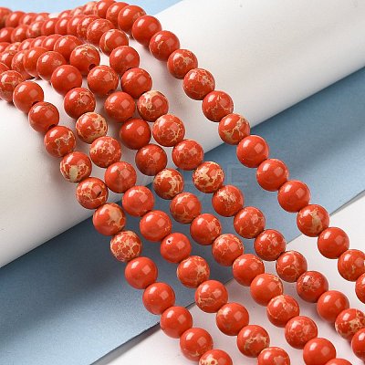 Synthetic Imperial Jasper Beads Strands G-I199-35-4mm-D-1