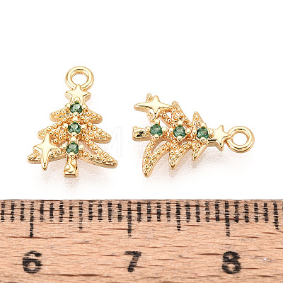 Brass Micro Pave Cubic Zirconia Charms KK-N263-145B-G-1