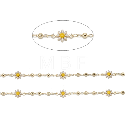 Handmade Golden Brass Enamel Link Chains CHC-K011-20G-1