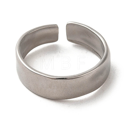 304 Stainless Steel Open Cuff Ring RJEW-C068-02A-P-1