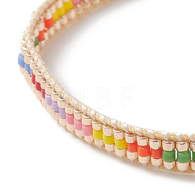 Handmade Japanese Seed Braided Bead Bracelet BJEW-MZ00017-02-1