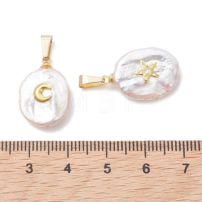 3Pcs 3 Styles Natural Baroque Keshi Pearl Coin Pendants PALLOY-JF05471-1