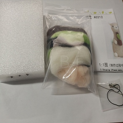 Alpaca Wool Felt Needle Felting Kit with Instructions DOLL-PW0004-04C-1