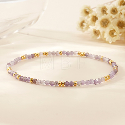 Natural Amethyst Beaded Strertch Bracelets LD6685-2-1