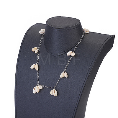 Cowrie Shell Beads Pendant Necklaces NJEW-JN02282-1
