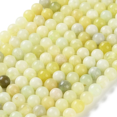 Natural New Jade Round Beads Strands G-O039-16-10mm-01-1