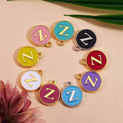 120Pcs 12 Colors Golden Plated Alloy Charms ENAM-SZ0001-64Z-1