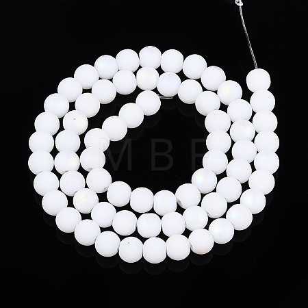 Frosted Opaque Glass Beads Strands LS-GLAA-T032-P6mm-MBB02-1